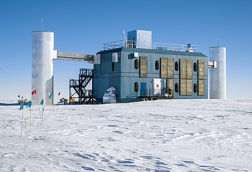 El observatorio IceCube en el polo sur geográfico, 2023.